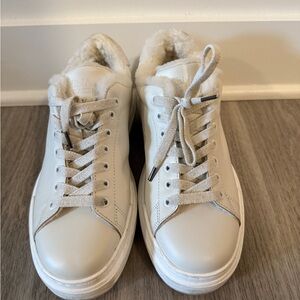 Lorena Antoniazzi Leather Star Fur-Lined Sneakers